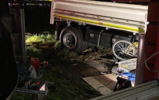 police-investigate-rock-throwing-after-truck-crashes-into-house