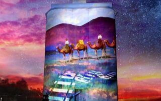light-show-brings-railway-town’s-blank-silo-to-life-every-night