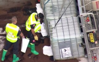 ‘lucky-no-one-was-killed’:-two-men-flee-after-rolling-truck-filled-with-$6,300-of-stolen-fuel-on-sydney-motorway