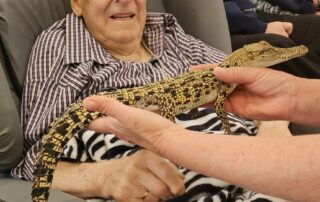 rare-birds,-snakes-and-a-saltwater-croc-on-show-as-wildlife-wins-over-aged-care-residents
