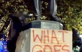 video-of-vandal-toppling-statue-of-controversial-premier-posted-online-as-police-investigate